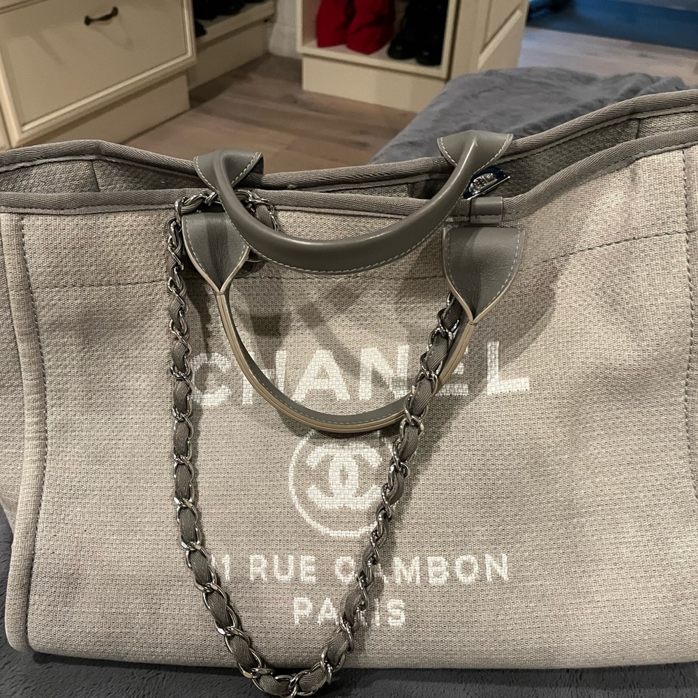Chanel grey tote